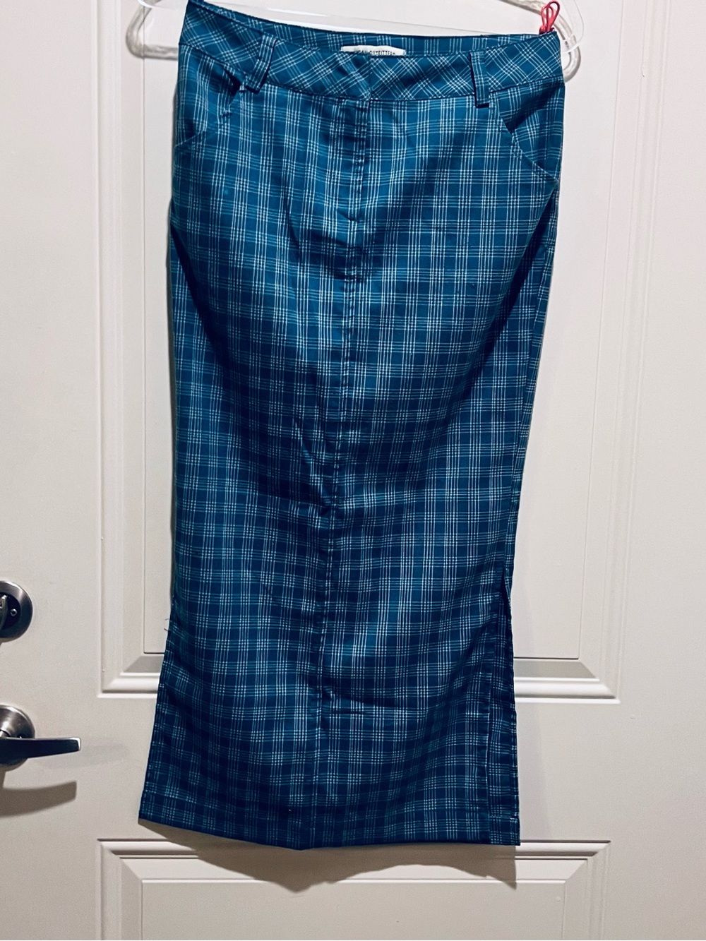 Urban Outfitters Teal and Navy Plaid Midi Skirt